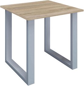 VCM my office Lona Schreibtisch sonoma-eiche quadratisch, U-Fuß-Gestell silber 80,0 x 80,0 cm