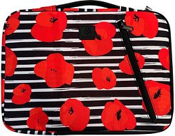 Thumbnail - Exacompta Laptophülle Mohnblume Kunstfaser rot bis 35,6 cm (14 Zoll)