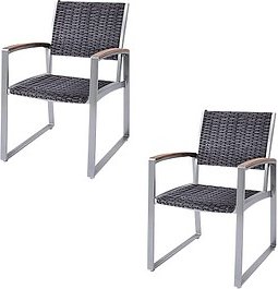 Thumbnail - Garden Pleasure Gartenstühle mit Armlehnen Ava grau, 2 St.