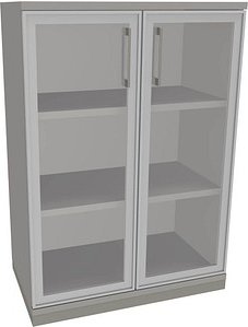 fm Aktenschrank Oldenburg, 4260429767809 lichtgrau, Acrylglas klar 2 Fachböden 80,0 x 44,2 x 113,3 cm