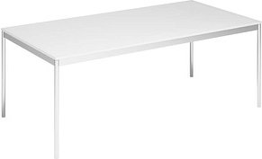 viasit System4 Schreibtisch transparent rechteckig, 4-Fuß-Gestell chrom 200,0 x 100,0 cm