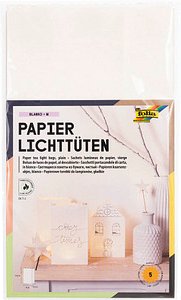 Thumbnail - folia Papiertüten für Tischlichter ohne Motiv weiß 5 St.