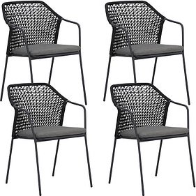 BEST Gartenstühle mit Armlehnen Burano anthrazit, Metall, 4 St.