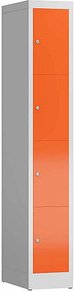 Thumbnail - ClassiX Schließfachschrank feuerrot, lichtgrau X-520414, 4 Schließfächer 31,0 x 50,0 x 180,0 cm