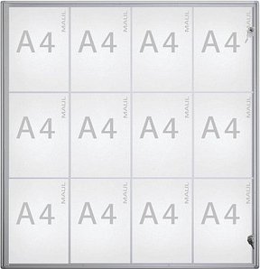 Thumbnail - MAUL Schaukasten Extraslim grau 12x DIN A4 93,1 x 2,7 x 96,3 cm, 1 St.