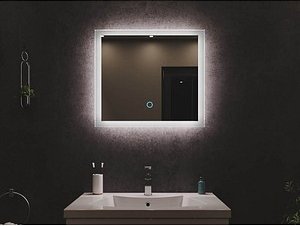 POSSEIK Spiegel mit Beleuchtung weiß 60,0 x 3,2 x 53,0 cm