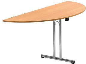 SODEMATUB Mehrzwecktisch buche halbrund, Rundrohr chrom, 140,0 x 70,0 x 74,0 cm