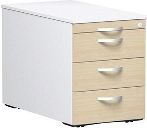Thumbnail - geramöbel Flex Rollcontainer weiß, ahorn 4 Auszüge 43,8 x 80,0 x 56,5 cm