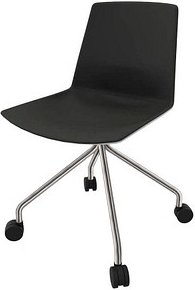 Quadrifoglio Besucherstuhl Clue schwarz, grau Kunstleder