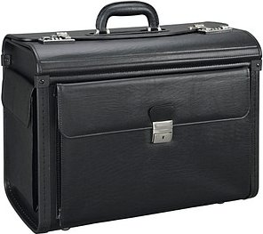 Alassio Pilotenkoffer VICENZA Lederimitat schwarz 46,0 x 21,5 x 35,0 cm