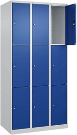 CP Schließfachschrank Classic Plus enzianblau, lichtgrau 080000-303 S10003, 9 Schließfächer 90,0 x 50,0 x 185,0 cm