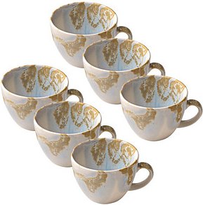 6 HEART & SOUL Kaffeetassen Perfect Match Breeze blau 0,21 l