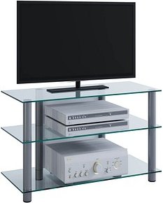 VCM my media TV-Rack Sindas silber, klarglas