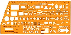 STANDARDGRAPH Zeichenschablone Taktische Zeichen NATO 8353 orange