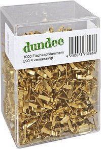 Thumbnail - 1.000 dundee Musterbeutelklammern Flachkopf