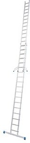 KRAUSE Schiebeleiter Stabilo silber 2x 18 Stufen, H: 525,0 cm