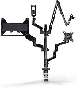 hama Monitor-Halterung 00004663 schwarz für 2 Monitore, Tischklemme