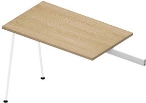 Quadrifoglio Anbautisch X3 eiche, weiß rechteckig 100,0 x 60,0 x 75,0 cm