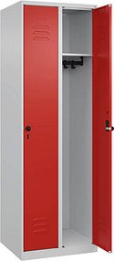 CP Spind Classic Plus lichtgrau, verkehrsrot 080000-20 S10003, 2 Schließfächer 60,0 x 50,0 x 185,0 cm