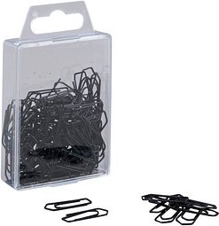 Thumbnail - Gowi Büroklammern schwarz lackiert, 100 St.