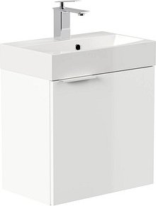 POSSEIK Waschbecken mit Unterschrank CUBI SLIMLINE weiß glanz 50,0 x 31,8 x 56,3 cm