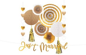 amscan® Partydeko-Set gold Hochzeit, 1 St.