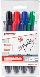 Thumbnail - edding retract 12 Whiteboard-Marker farbsortiert 1,5 - 3,0 mm, 4 St.