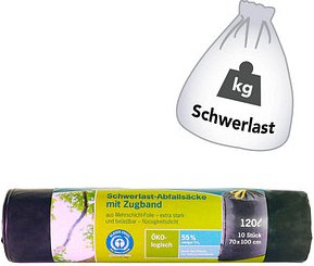 Secolan® Schwerlastsäcke 120,0 l grau 45,0 µm, 10 St.
