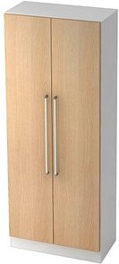 HAMMERBACHER Aktenschrank 7100 CE, V7100/W/E/CE weiß, eiche 4 Fachböden 80,0 x 42,0 x 200,4 cm