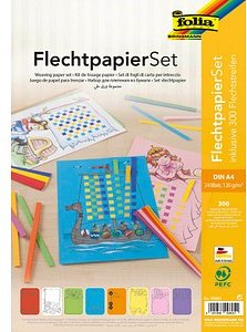 folia Bastelset Flechtpapiere mehrfarbig