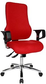 Topstar Bürostuhl Sitness 55, SD69X L51 Stoff rot, Gestell chrom