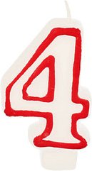 Thumbnail - PAPSTAR Zahlenkerzen 4 weiß, rot, 1 St.