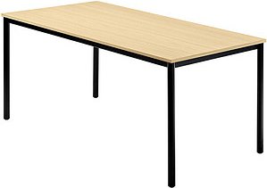 HAMMERBACHER Konferenztisch VDR16 ahorn rechteckig, Rundrohr schwarz, 160,0 x 80,0 x 72,0 cm