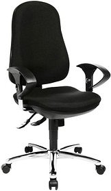 Thumbnail - Topstar Bürostuhl Support ®Syncro Deluxe, 8559U G20 Stoff schwarz, Gestell chrom