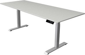 Thumbnail - Kerkmann Move 1 stable elektrisch höhenverstellbarer Schreibtisch lichtgrau rechteckig, T-Fuß-Gestell silber 200,0 x 80,...