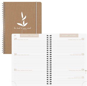 BRUNNEN Schülerkalender Linen 2026/2027 hellbraun, weiß, 1 St.