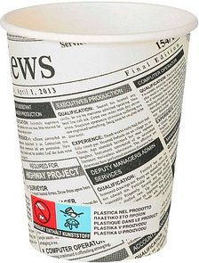 STARPAK Einweg-Kaffeebecher Newsprint weiß 0,2 l, 50 St.