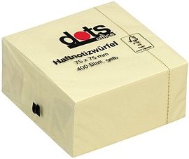 dots Haftnotizen gelb, 1 Würfel