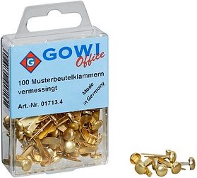 100 Gowi Musterbeutelklammern Rundkopf