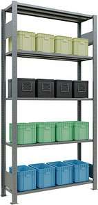 SCHULTE Schwerlastregal MULTIplus 150 12730-LR silber 100,0 x 30,0 x 200,0 cm