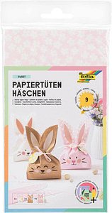 folia Bastelset Papiertüten-Set Häschen braun/rosa/weiß 9 St.