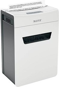 LEITZ IQ 6M Protect Premium Aktenvernichter mit Partikelschnitt P-5, 2 x 15 mm, bis 6 Blatt, weiß