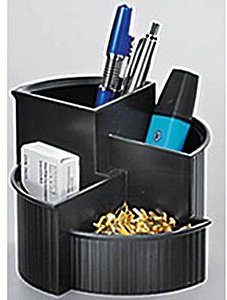 helit Stiftehalter Linear schwarz Kunststoff 4 Fächer 14,0 x 14,0 x 10,0 cm