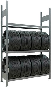 SCHULTE Reifenregal 13906 silber 130,0 x 40,0 x 200,0 cm