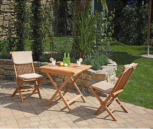 Thumbnail - Sunny Smart® Sitzgruppe Bristol creme, braun Holz, 7-teilig