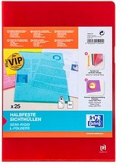 Thumbnail - 25 OXFORD Sichthüllen DIN A4 rot glatt 0,15 mm