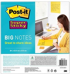 Post-it® Super Sticky Big Notes Jumbo-Haftnotizen extrastark BN11-EU gelb, 1 Block