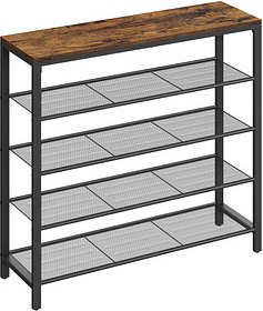 VASAGLE Schuhregal braun, schwarz 100,0 x 30,0 x 92,5 cm, 1 St.