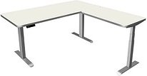 Kerkmann Move 3 Premium elektrisch höhenverstellbarer Schreibtisch weiß L-Form, T-Fuß-Gestell silber 180,0 x 180,0 cm