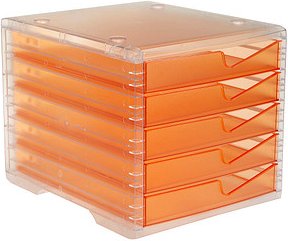 styro Schubladenbox styroswingbox light apricot 275-8430.24124, DIN A4 mit 5 Schubladen, 1 St.